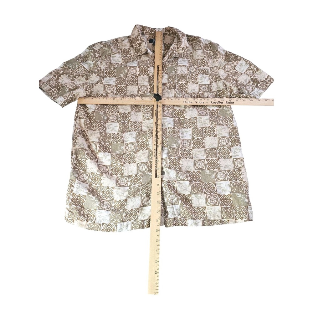 George Linen Blend Button Shirt Men's Large Summer Party Barbecue Tropical‎ - Picture 6 of 6